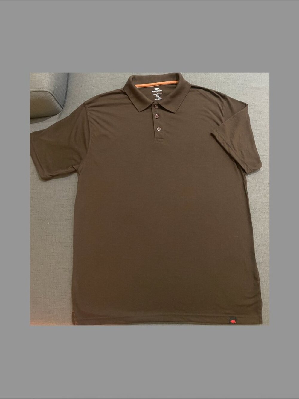 Red Rhino Men's Chocolate Brown Classic Cotton Blend Soft Polo Shirt SZ Large